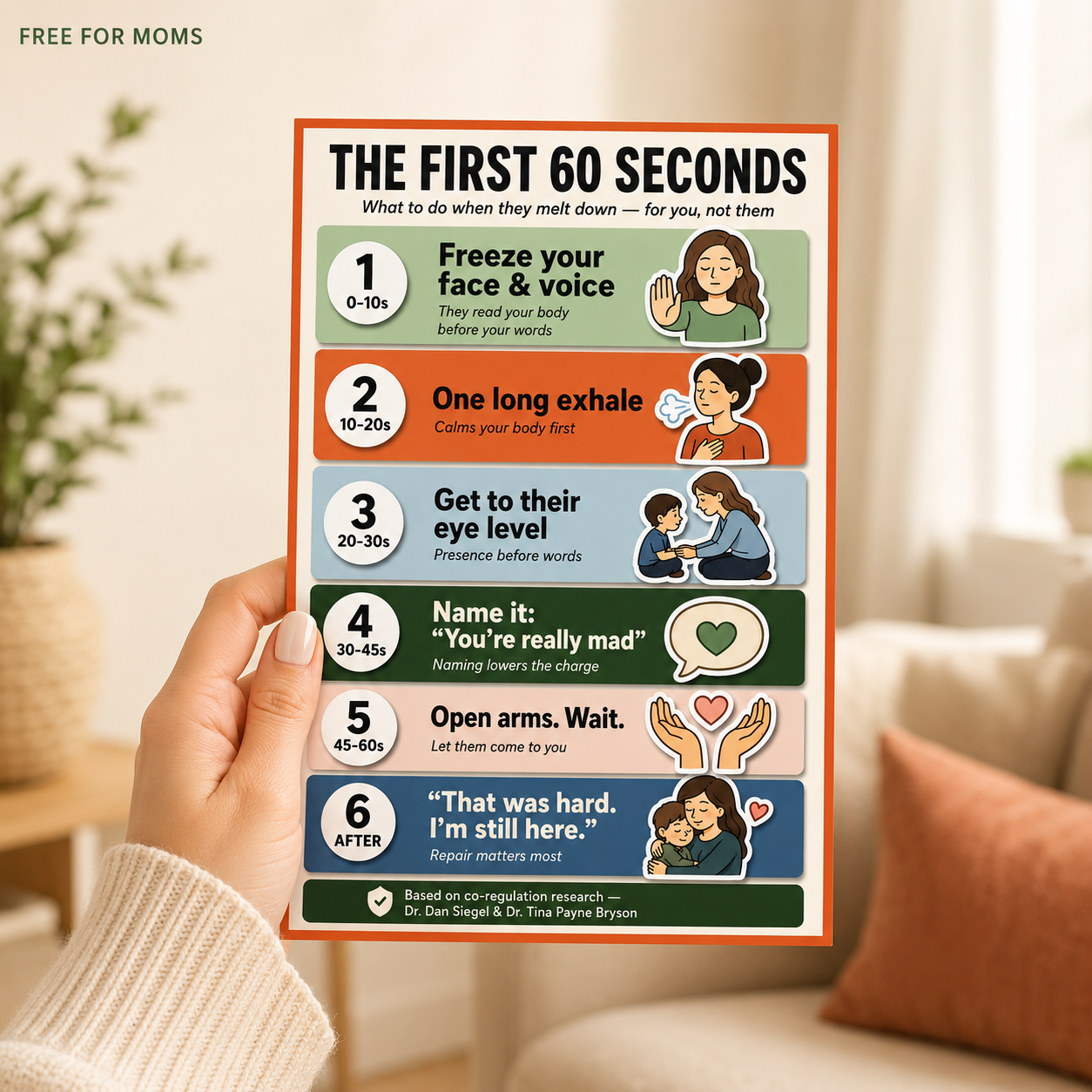 The First 60 Seconds — A Free Calm-Down Card for Moms