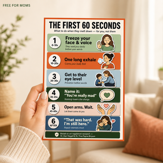 The First 60 Seconds — A Free Calm-Down Card for Moms